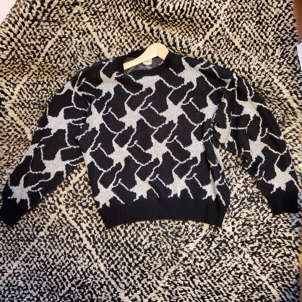Vintage Modelle star black and white sweater